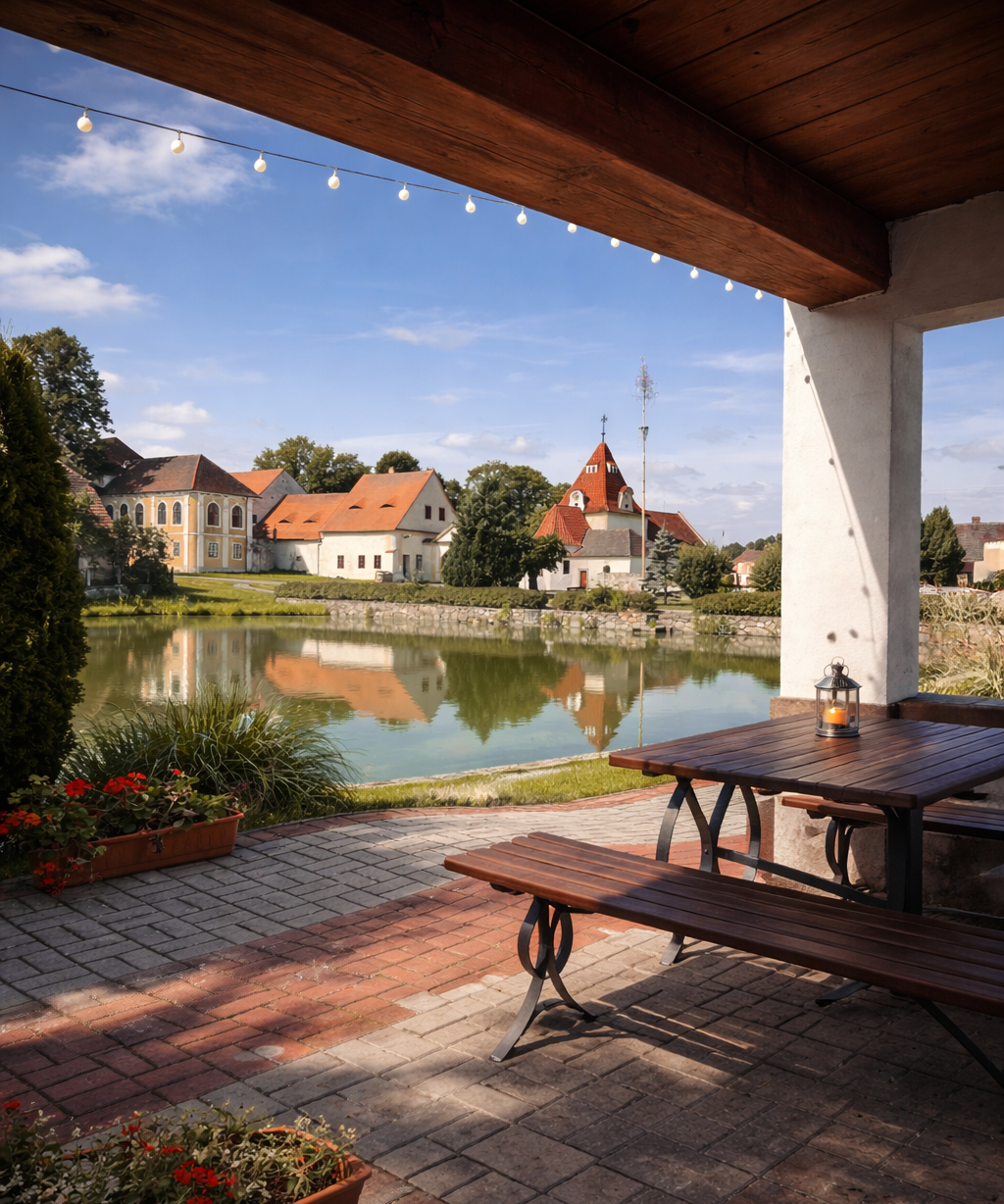 Posezení u rybníka